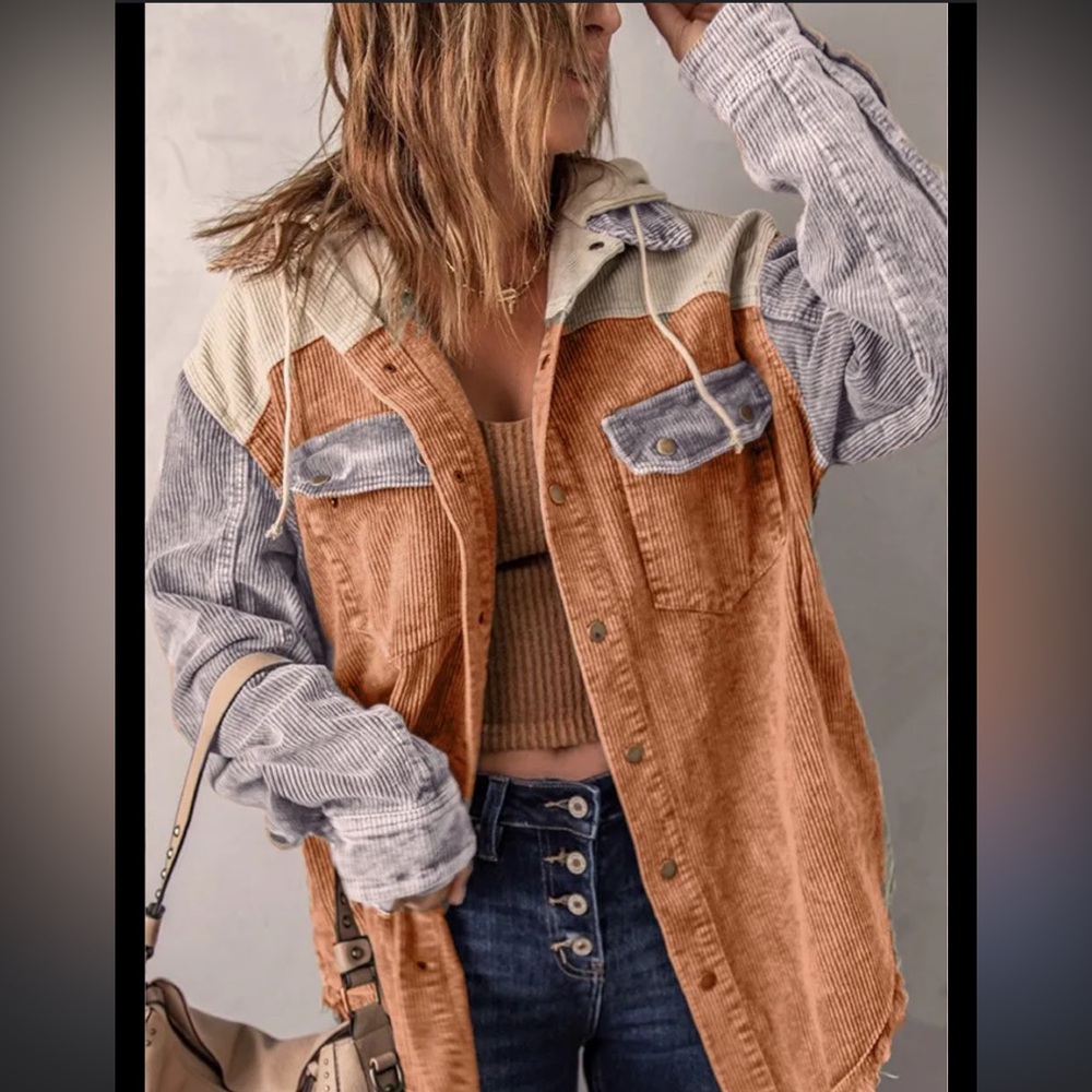 Everyday Chic Boutique Colorblock Corduroy Jacket